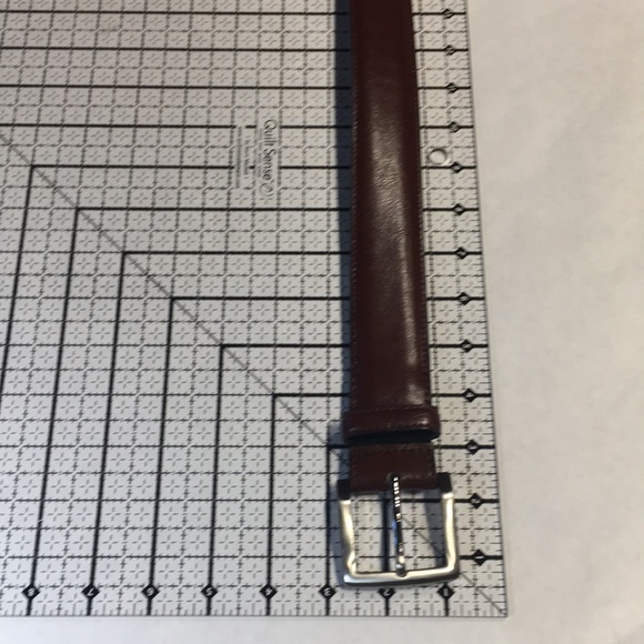 Handsome mahogany brown belt with brushed metal square buckle. - Picture 7 of 9